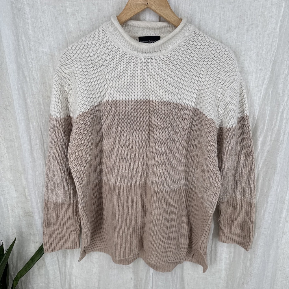 Vtg 90s Roll Neck Sweater L Coastal Fisherman Minimalist Coastal Slouchy Striped